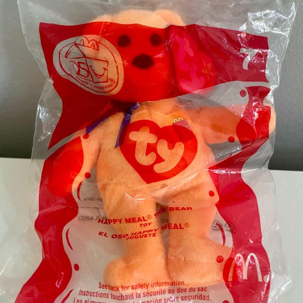 Ty Beanie Babies unopened 
McDonald's Happy Meal bear 
Teenie Original Beanie